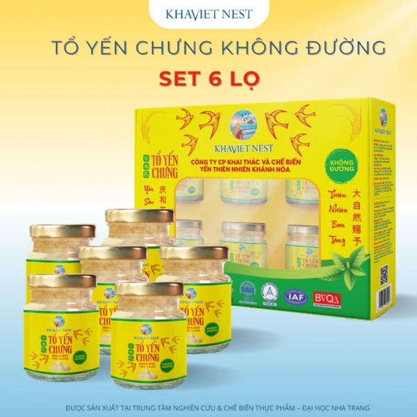 SET 6 LỌ YẾN CHƯNG KHÔNG ĐƯỜNG