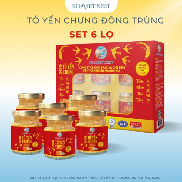 SET 6 LỌ YẾN CHƯNG ĐÔNG TRÙNG HẠ THẢO
